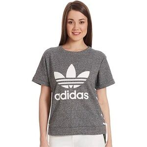 Adidas trefoil grey lace up side top